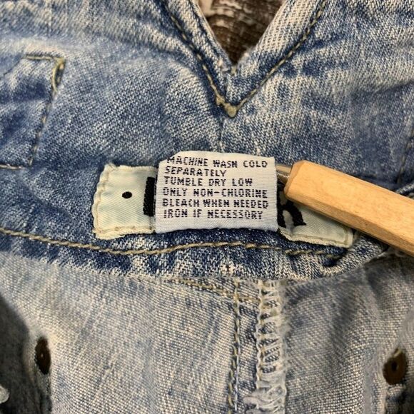 Vintage Y2K‎ Repair Branded Distressed Denim Jeans 5 Button Fly Women's 7/8 - Picture 12 of 14